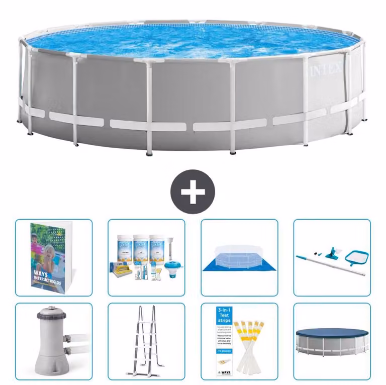 Struttura per piscina a forma di prisma - 457x122 cm - composta da 7 elementi - modello S615