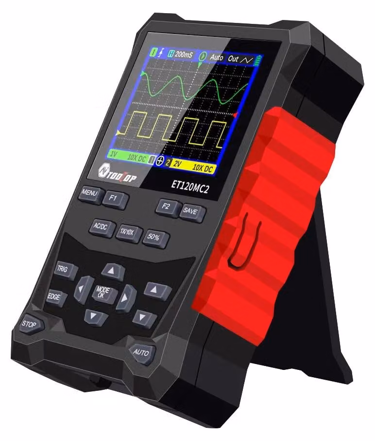 Oscilloscopio digitale portatile - ET120MC2 PRO - Generatore di segnali - 120 MHz - 2 canali - 2-in-1 - 500 MSa/s - Batteria inclusa