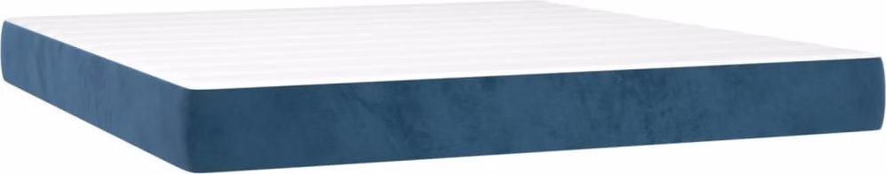 Materasso a Molle Insacchettate Rigidità Media Blu Scuro 160x200x20 cm in Velluto