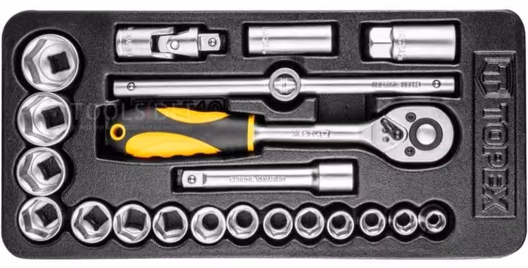 Set di bussole Topex per vassoi 1/2' 21 pezzi