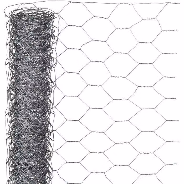 Rete metallica esagonale, zincata, 0,5 x 10 m, maglia 13 mm, grigio, Metalex®