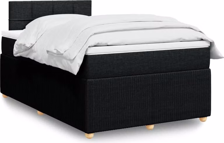Maison Exclusive - Letto boxspring con materasso nero 120x200 cm Tessuto