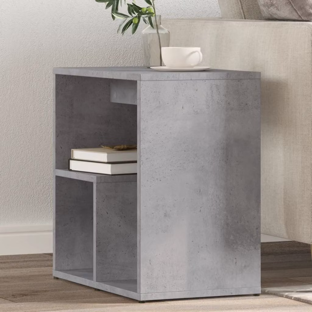 Set di 2 tavolini da soggiorno vidaXL in legno multistrato, design moderno, colore grigio, L/P/H: 50 x 30 x 50 cm
