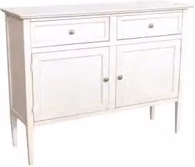 Credenza / Porta tv buffet mod spillo Shabby chic bianco anticato con 2 ante