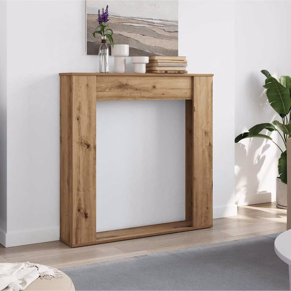 Cornice per Camino vidaXL in Rovere Marrone, Design Moderno, L 100 cm x H 100 cm x P 20 cm