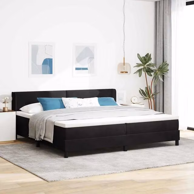 Letto ibrido con testiera in velluto nero vidaXL L: 200 cm, P: 200 cm, H: 280 cm – 1