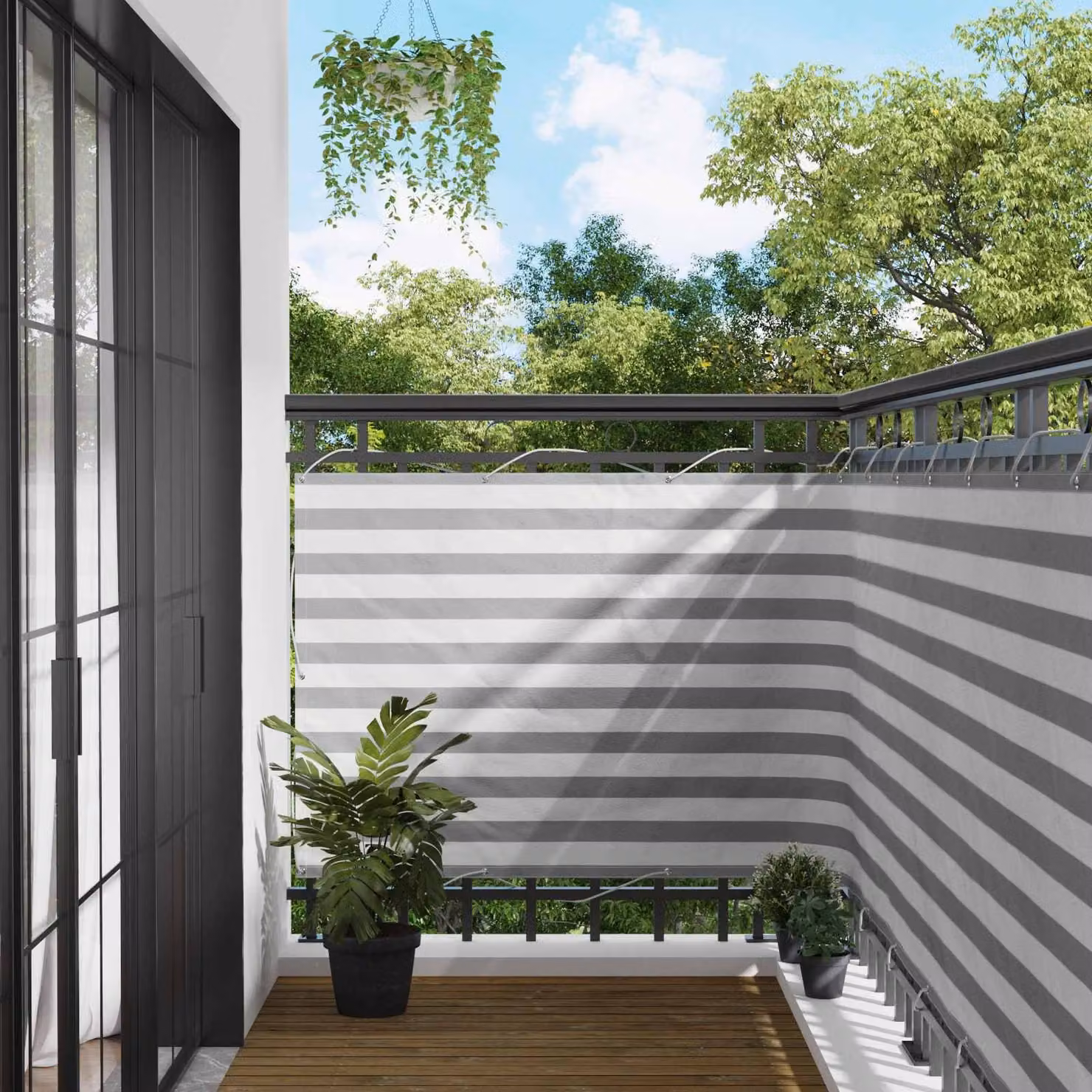 vidaXL Schermo da balcone 110 x 300 cm Tessuto Oxford Rettangolare