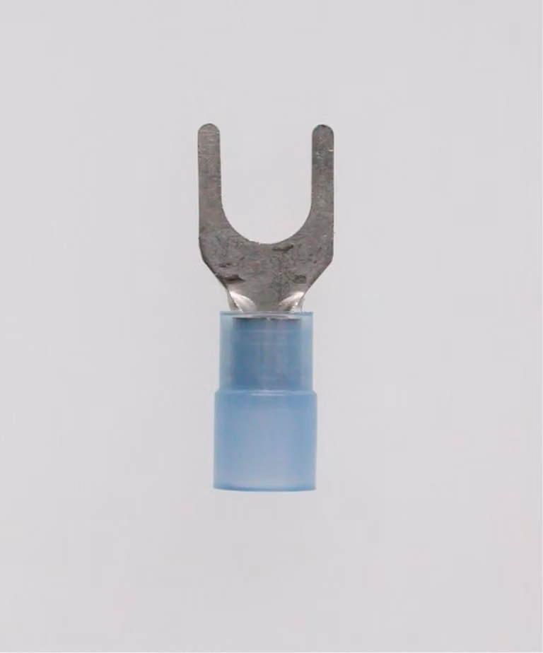 Capocorda a pressare DIN 46237 isolato, forma a forcella Sezione 1,5 mm² - 2,5 mm² blu, trasparente - 1 pezzo