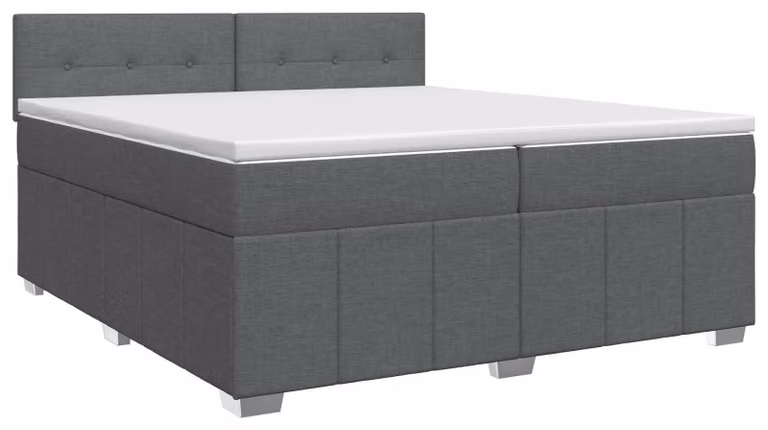 Letto a molle con materasso grigio scuro 200 x 200 cm in tessuto