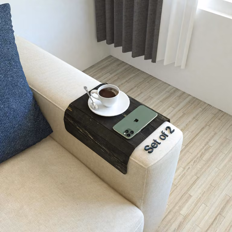 Solidchoice - Set di 2 cassettiere in legno per braccioli di divano