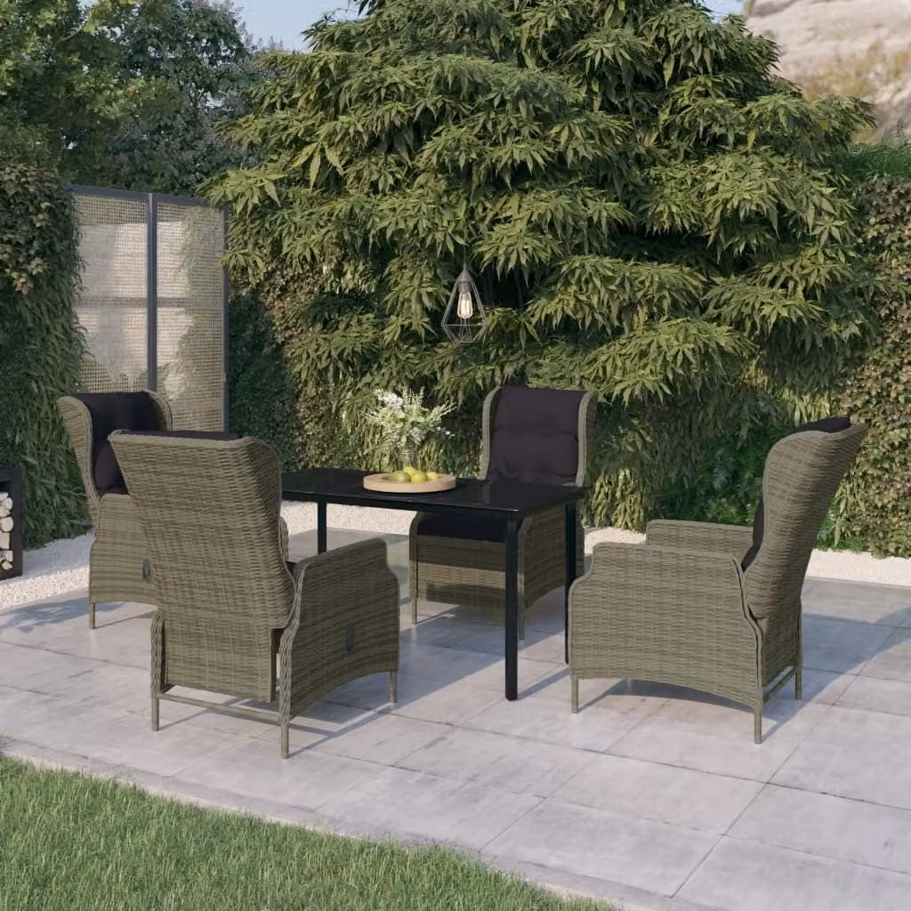 Maison Exclusive - Set da pranzo da giardino a 5 pezzi, marrone