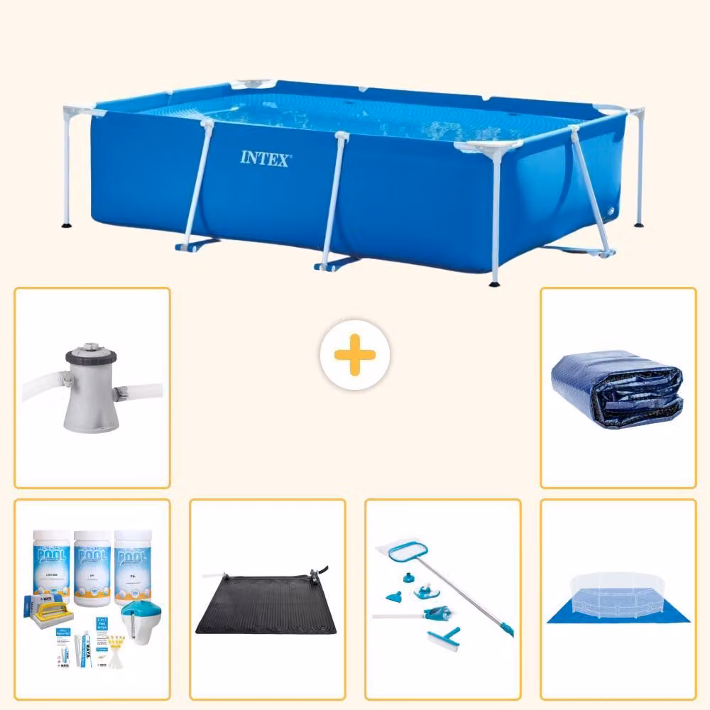 Piscina fuori terra rettangolare - 260x160x65 cm - 7 pezzi - Modello S20032