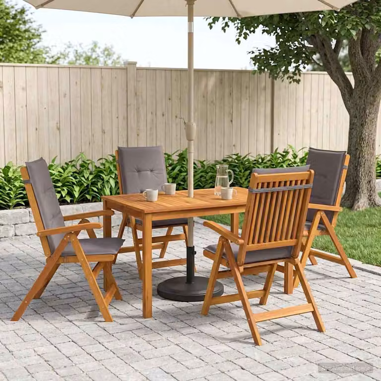 Set da giardino vidaXL in legno di acacia trattato 5 pezzi colore antracite e marrone per 4 persone