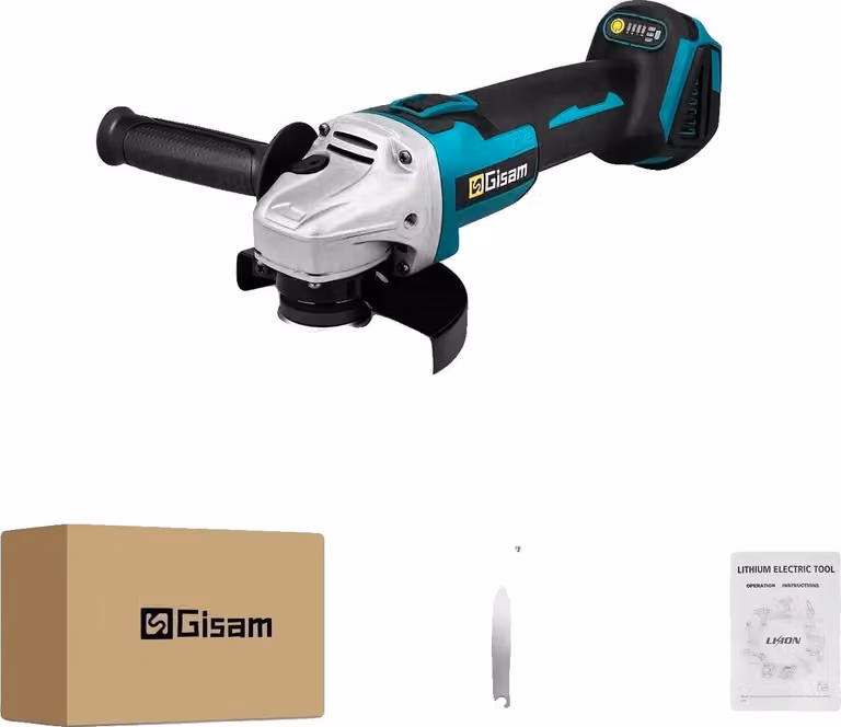 Smerigliatrice angolare, motore brushless, velocità variabile, nessuna batteria, nessuna presa di corrente