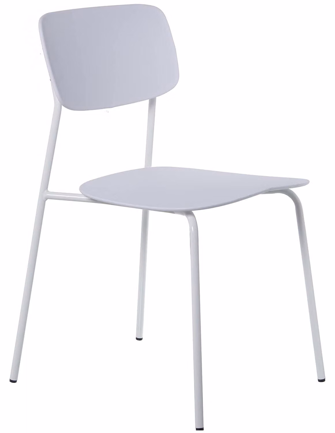 Set di 4 sedie, in polipropilene/metallo, colore bianco, dimensioni 43x48x78 cm, altezza seduta 44 cm