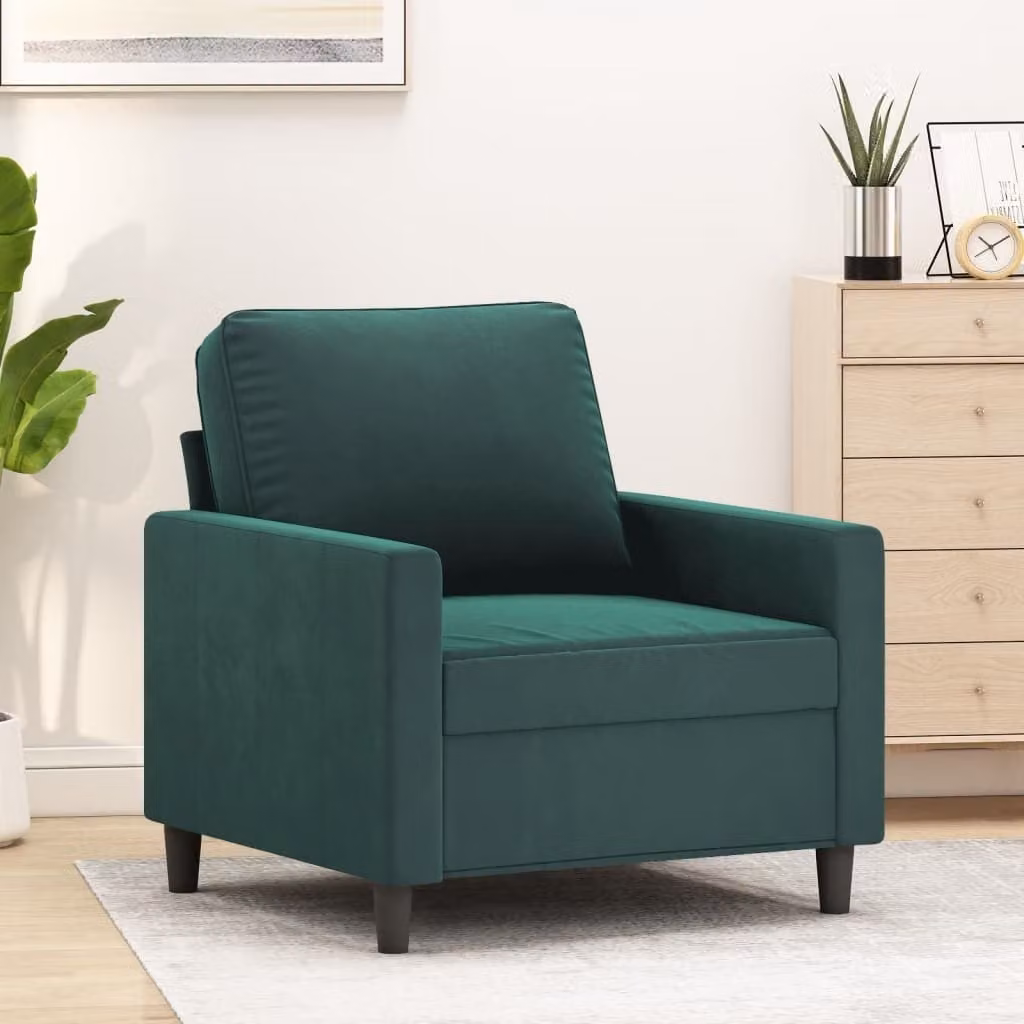 Maison Exclusive - Poltrona verde scuro 60 cm velluto