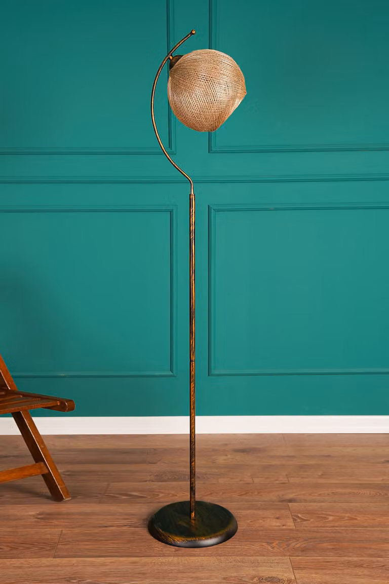 Opviq, Povimento - Oro, Lampade da terra, Oro, Metallo, 30 x 30 x 165 cm