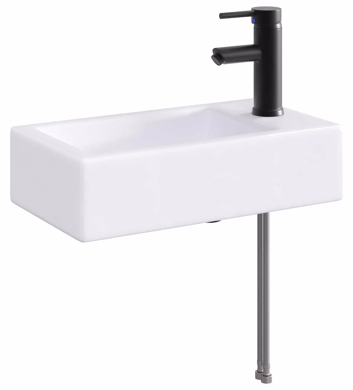 Lavabo da bagno Nero Opaco 45,5 x 25,5 x 13 cm Metallo
