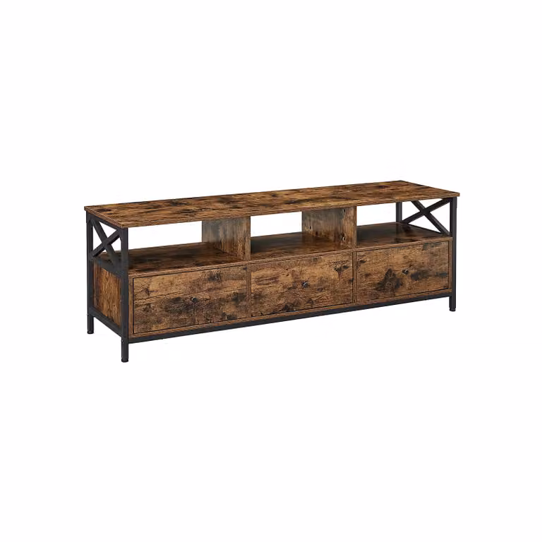 Mobile TV per Televisore Fino a 65 Pollici | VASAGLE, Marrone Vintage + Nero / 40 x 147 x 50 cm
