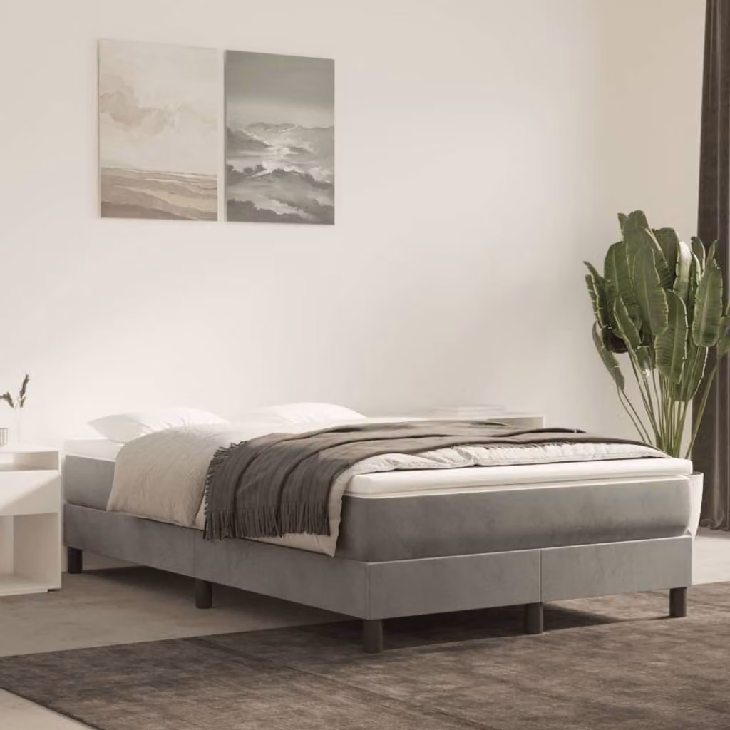 Maison Exclusive - Struttura letto boxspring grigio chiaro 120x200 cm in velluto