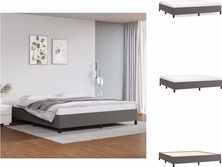 vidaXL Struttura letto grigia 200x200 cm in Pelle finta - Letti e strutture letto