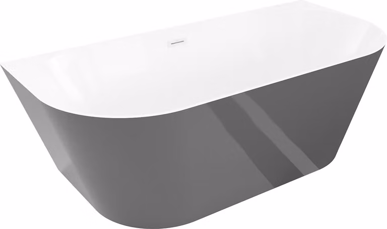 Mexen Oval Slim vasca da bagno autoportante ad angolo 170 x 80 cm, bianca/grigia, troppopieno bianco - 52661708062-20