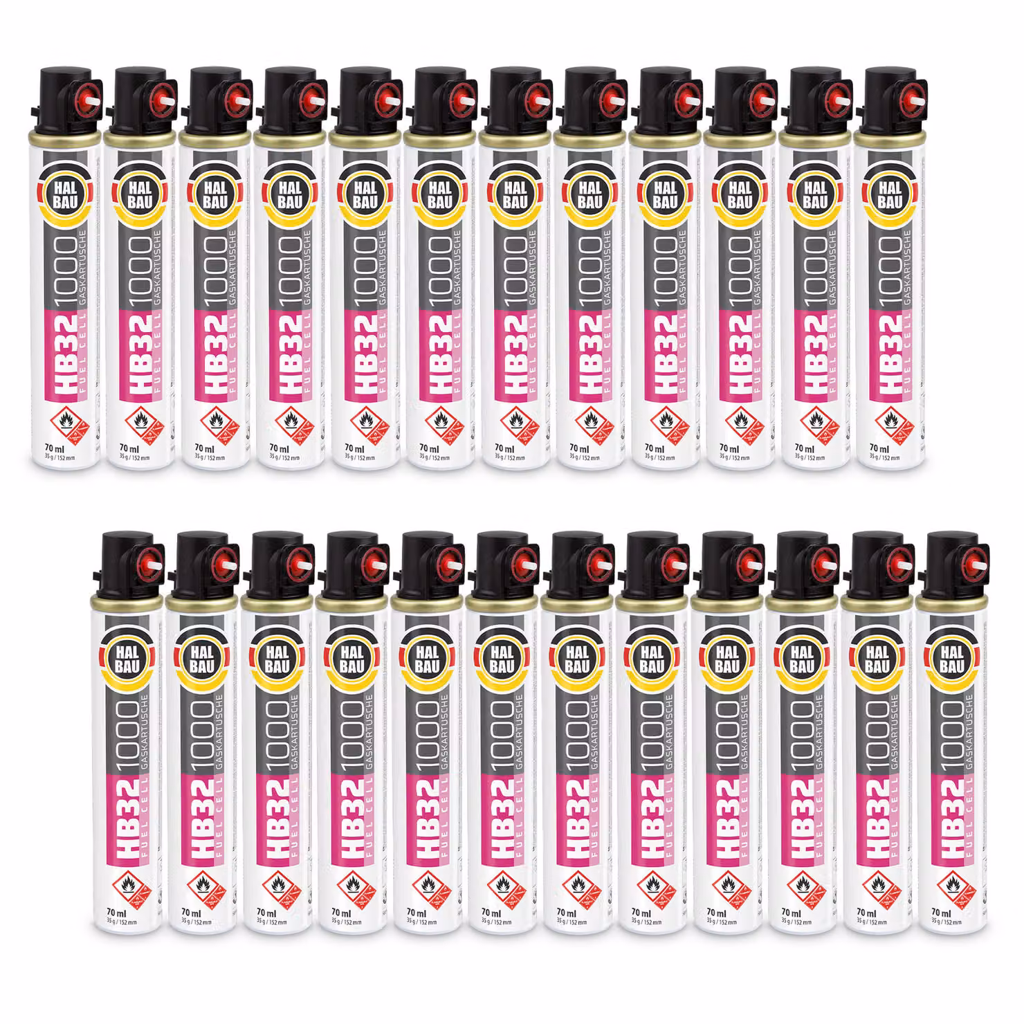 Cartuccia di ricambio per chiodatrice 24 pezzi 152mm 74ml HALBAU HB32