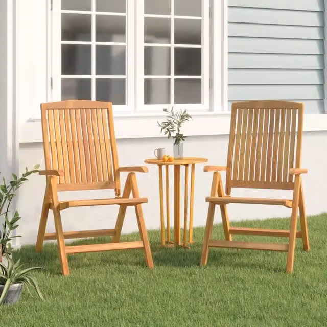 Sedie Reclinabili Pieghevoli 2 pz in Legno Massello di Teak 362666