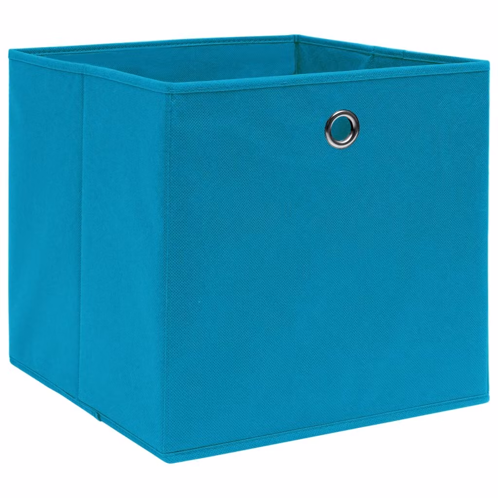 vidaXL Scatole portaoggetti 4 pz. Tessuto blu baby 32x32x32 cm