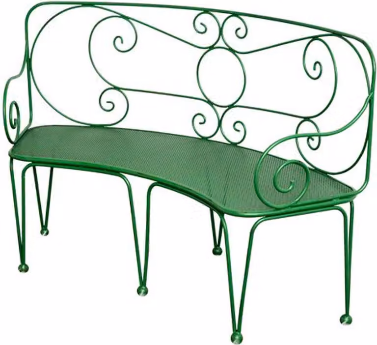 Panchina da giardino in ferro battuto Casa Padrino - vari colori - 1,4 x 0,48 x h. 0,9m - nostalgia vintage