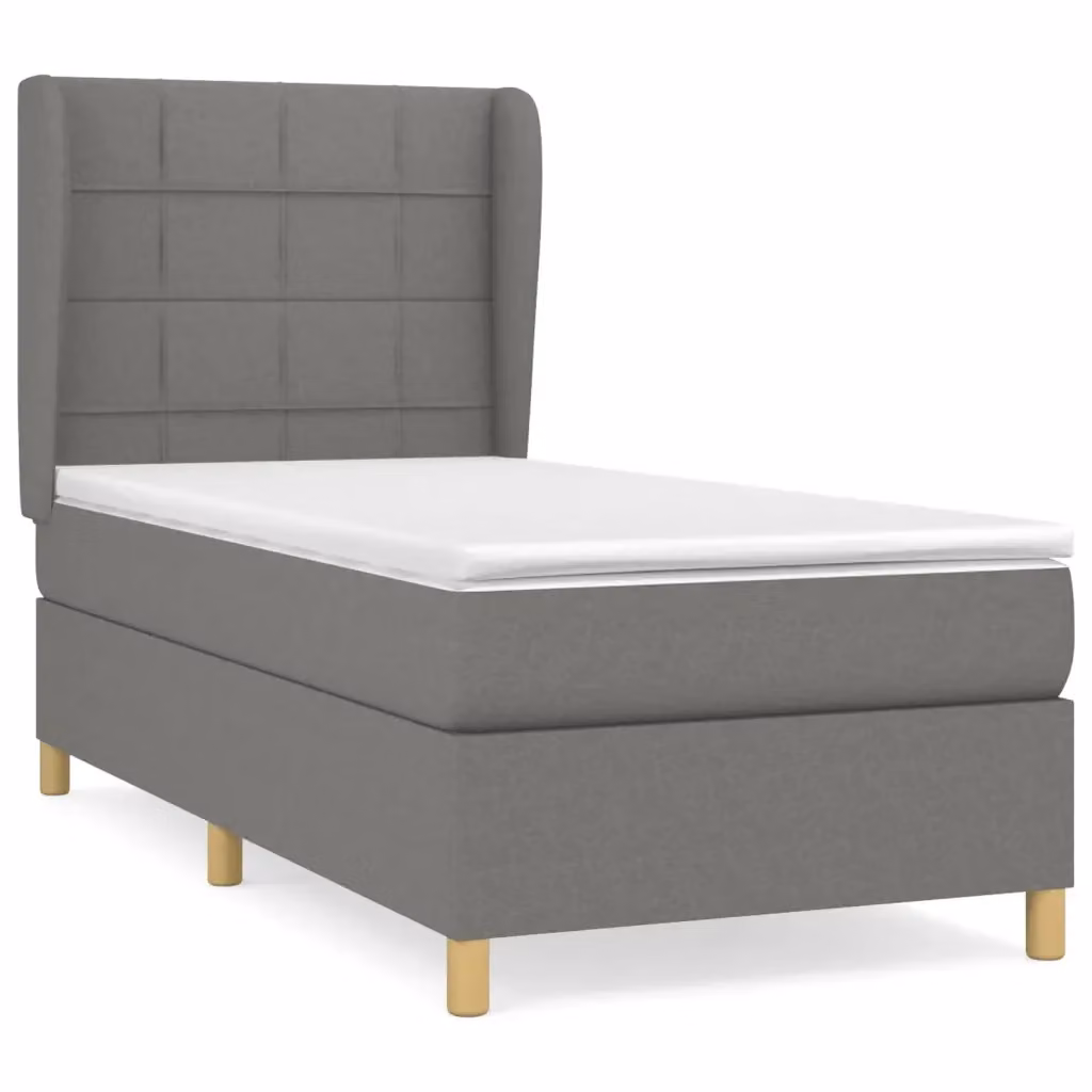 Letto a molle ibrido vidaXL con materasso in tessuto grigio e bianco L/P/H: 80 x 200 cm – 2