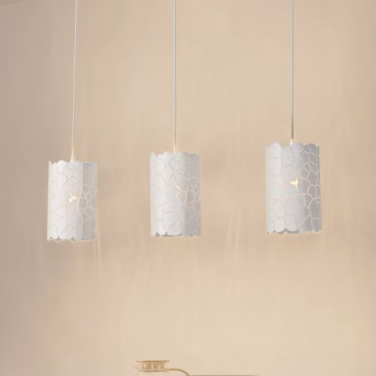 Lampada a sospensione Aralena Lindby, dimmerabile, Bianco / Opale, Soggiorno / Sala da pranzo, Metallo, Moderno, Lampada a sospensione
