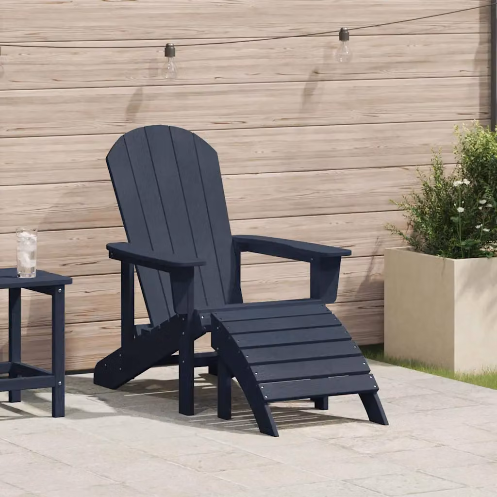 Sedia Adirondack vidaXL in plastica blu navy per giardino e terrazza