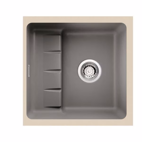 NABER 1091024 Lavello sottopiano PickUP U con miscelatore girevole Premium, a partire da 600 mm di larghezza del mobile, Vetroceramica, lava