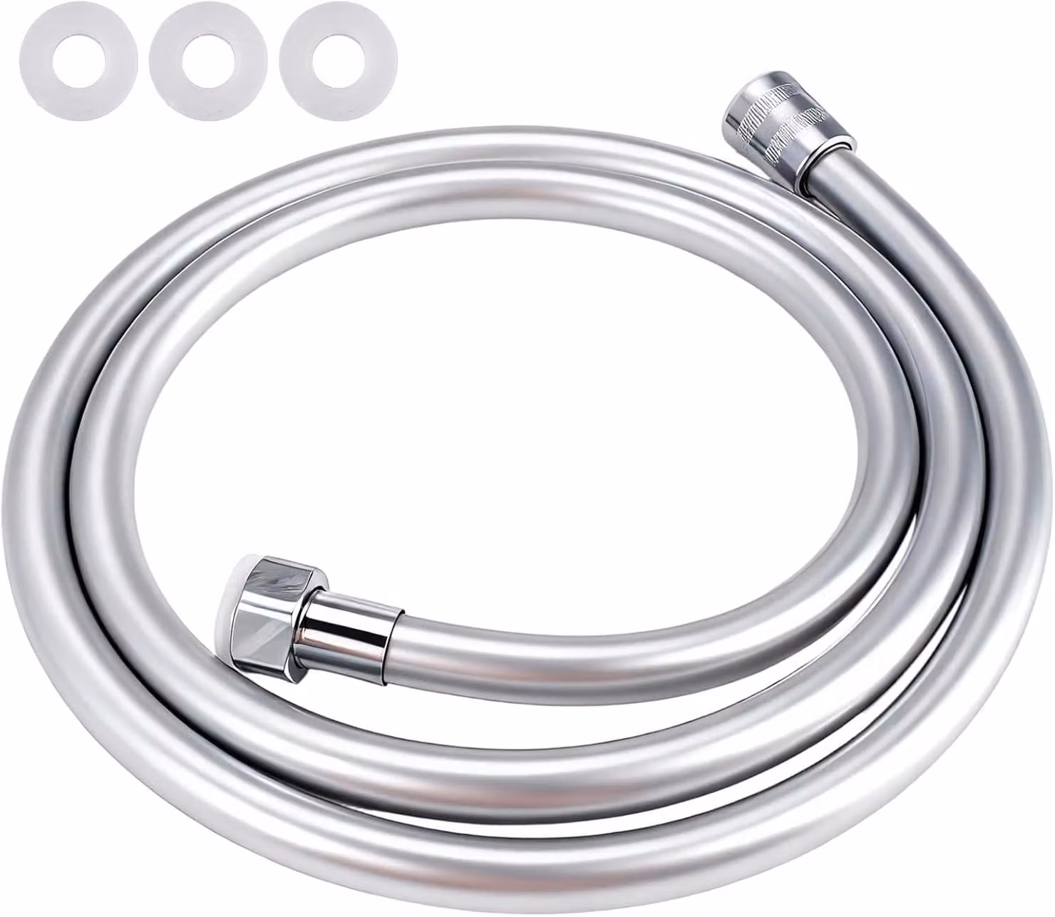 Tubo flessibile per doccia, universale, 1,5 metri, attacco 1/2", in PVC, antitorsione, per bagno