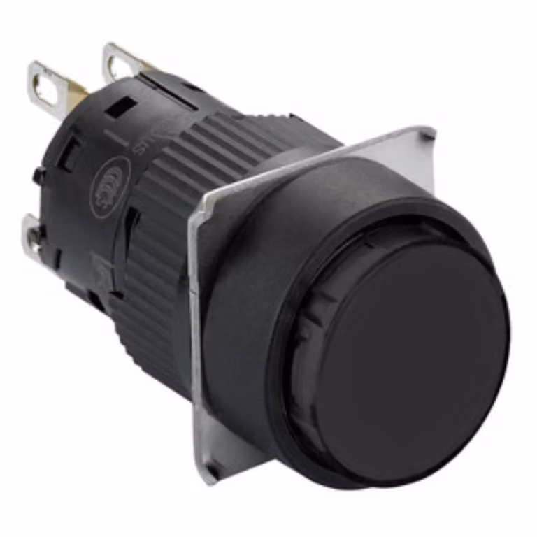 Schneider Electric Pulsante nero Ø 16, piatto, senza ritenuta, 1W XB6EAA21P
