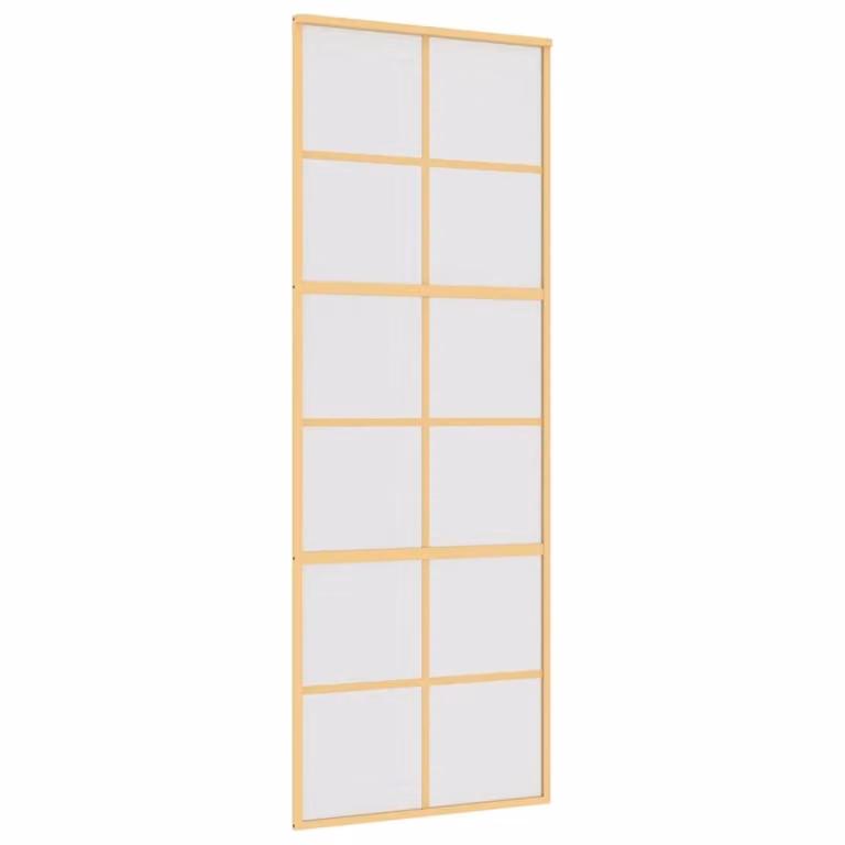 Porta Scorrevole Dorata 76x205 Vetro Smerigliato ESG Alluminio