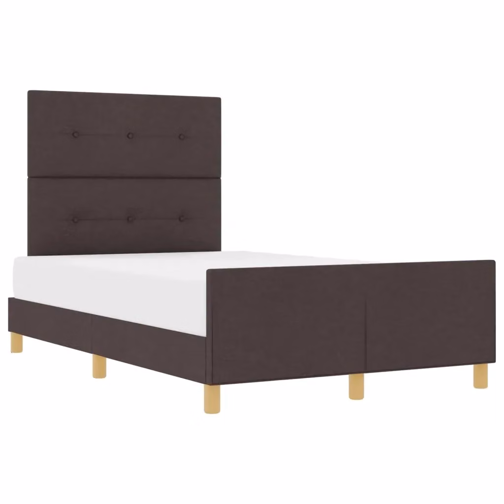 Struttura letto moderno vidaXL in tessuto e legno marrone L/P/H: 200 x 120 x 151 cm – 2