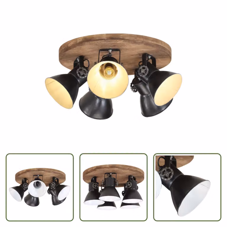 The Living Store Lampada da soffitto 25 W Nero 50x50x25 cm E27