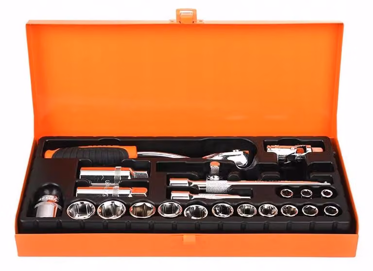 Set di chiavi a bussola TEGER, 3/8 di pollice, 22 pezzi, acciaio CRV