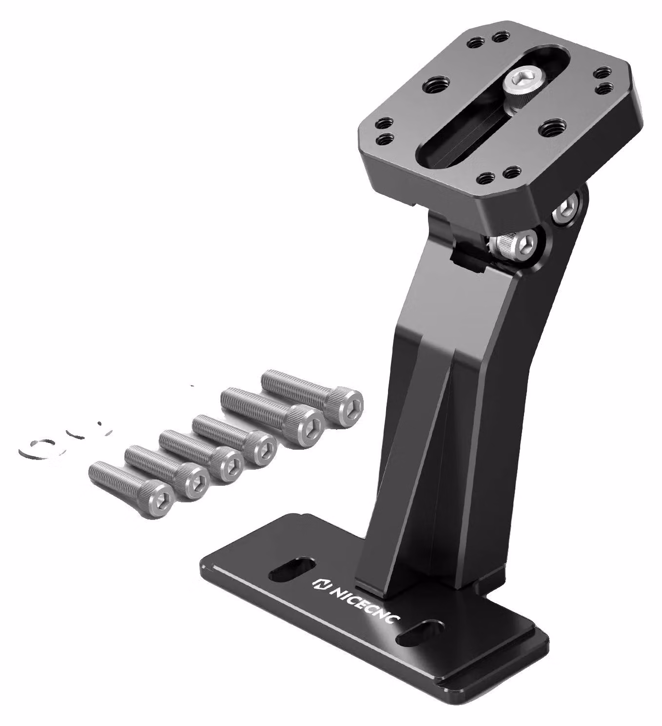 Montaggio del dispositivo, angolo di visualizzazione regolabile, struttura in alluminio resistente, colore nero