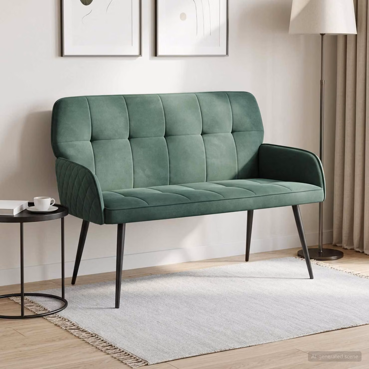 vidaXL Divano a 2 posti con gambe in metallo 2 posto Verde Mare