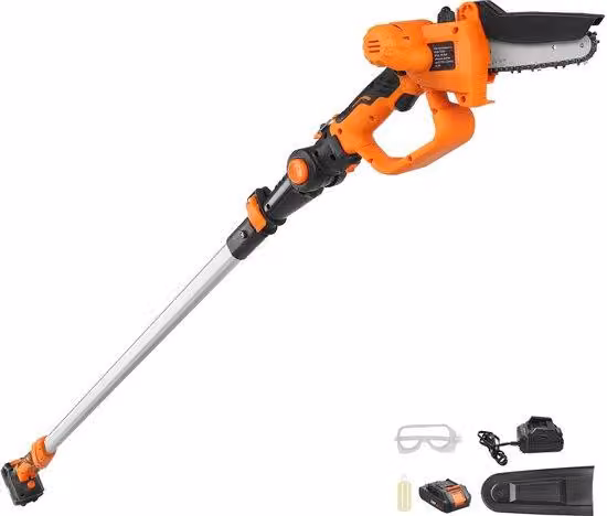 Aspiratore a batteria da 20V, 2-in-1, telescopico e senza fili, per rami e alberi