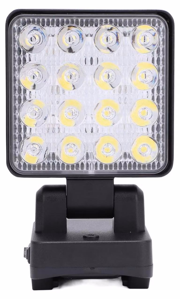 Lampada da lavoro a LED, 1200-1500 lumen, 3 livelli di intensità, connettore USB-C, grado di protezione IP67, potenza 11-15W