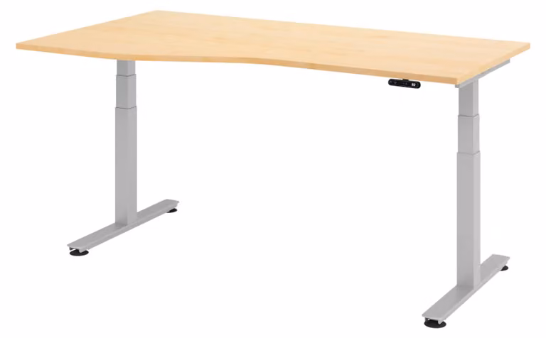 Scrivania elettrica bümö XDSM - Finitura: acero, struttura: argento, dimensioni: 180 x 100 cm
