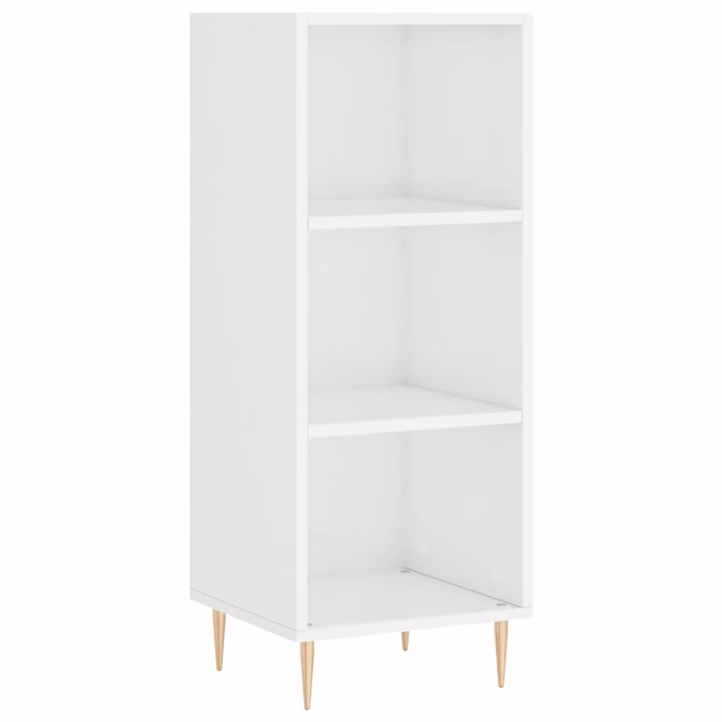Credenza Bianco Lucido 34,5x32,5x90 cm in Legno Multistrato