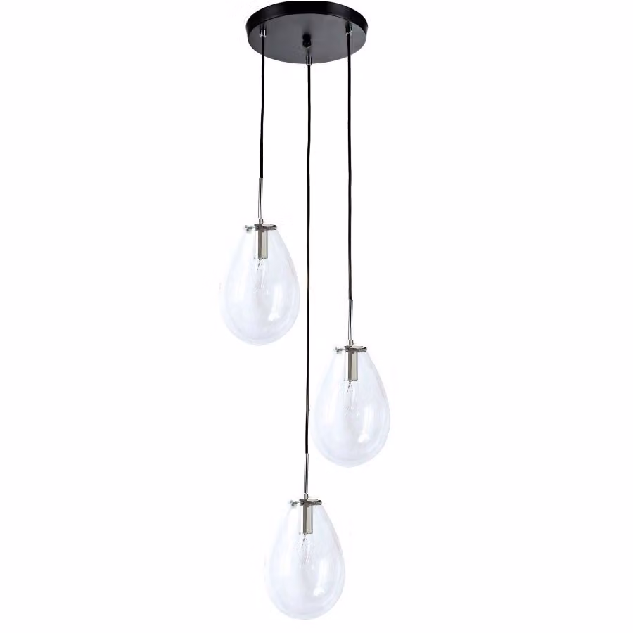Lampada a sospensione Fondi nera 3xE14x40W in vetro, dimensioni: 130x35x35 cm, IP20, Light Prestige
