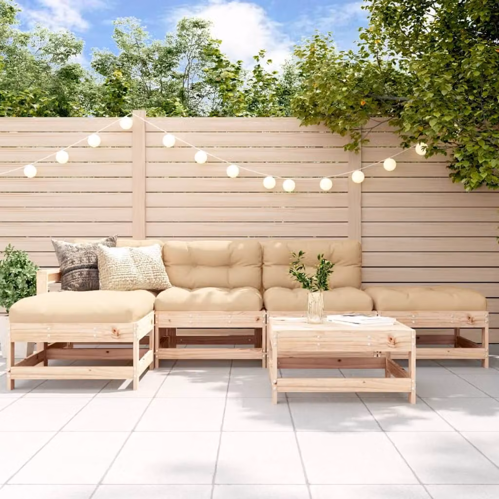 Maison Exclusive - Set Salotto da Giardino 6 pz in Legno Massello di Pino