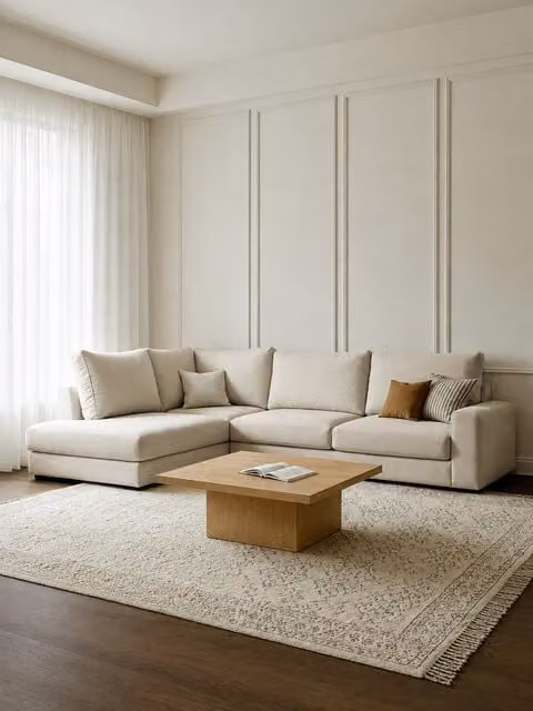 Divano angolare sinistro Orson Kenay Home 5 posti beige L: 299 cm
