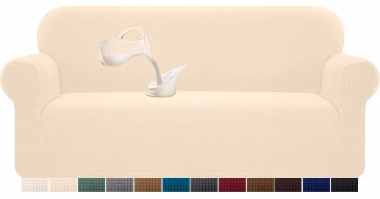 Copertura impermeabile elasticizzata per divano a tre posti, con imbottitura antiscivolo